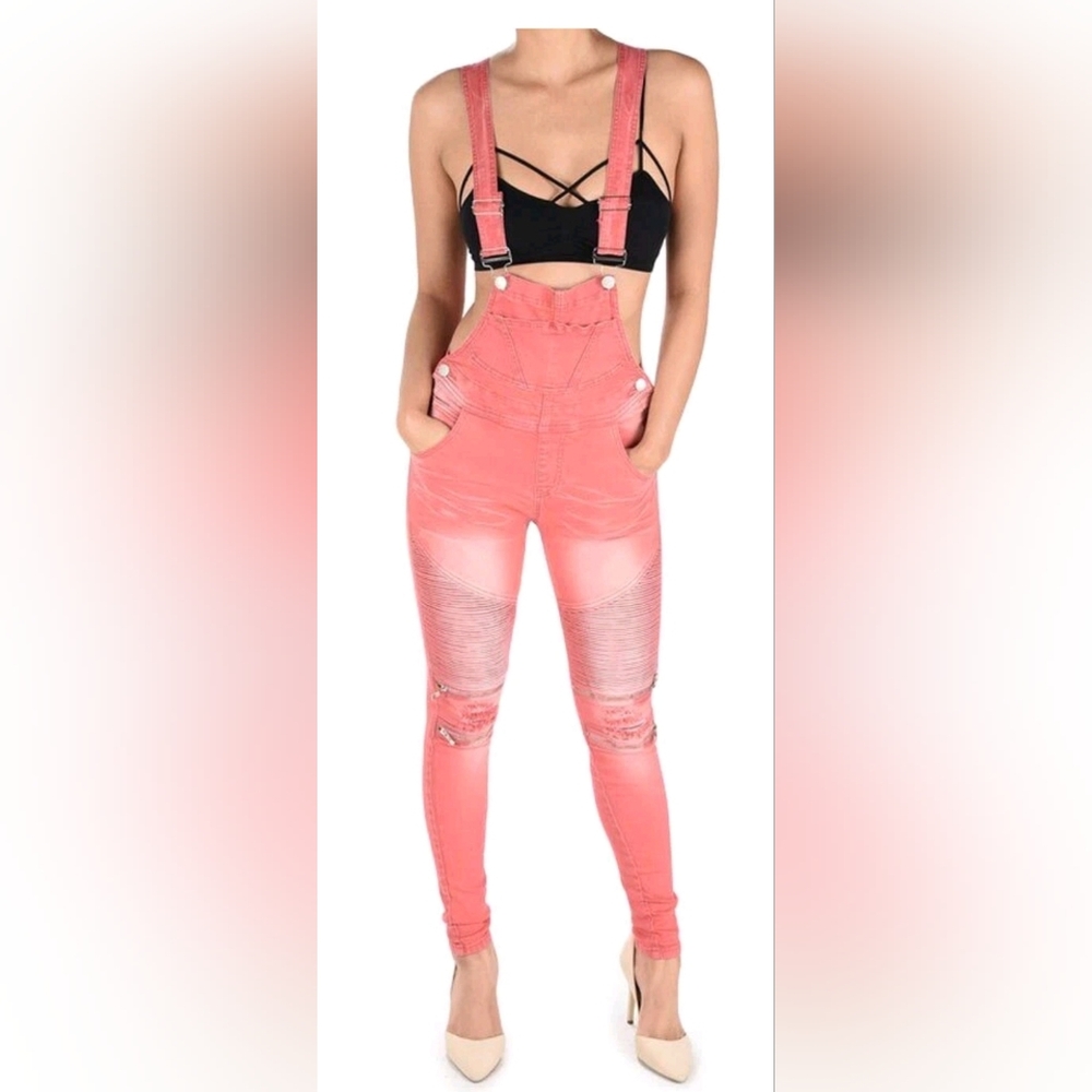 American Bazi Pink Women's Jeans Overalls